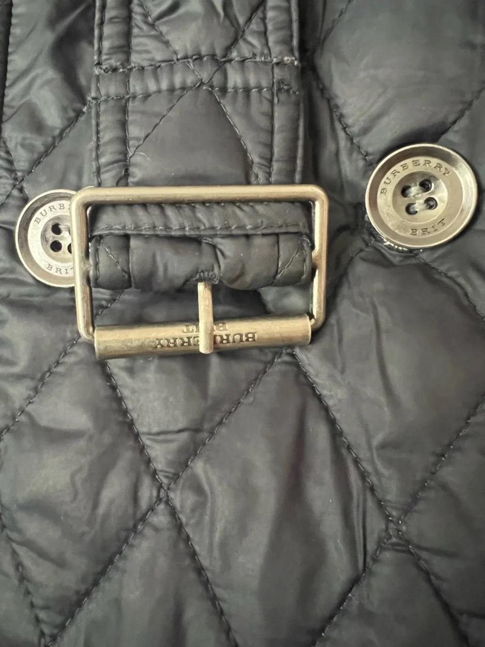 Burberry Black Quilted Belted Trench Coat - Picture 4 of 10